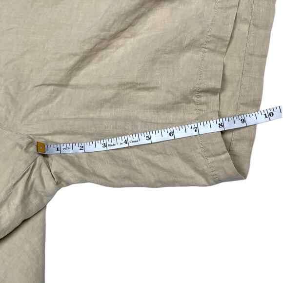 Vineyard Vines Clubhouse Shorts Tan Khaki‎ Men's 33 Linen Silk Blend Zip Fly - Picture 6 of 10